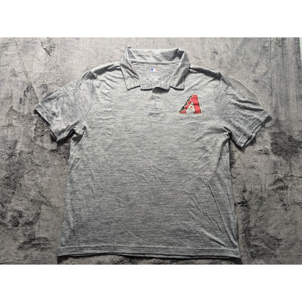 Arizona Diamondbacks Short Sleeve Polo Shirt Men's Size XL Gray